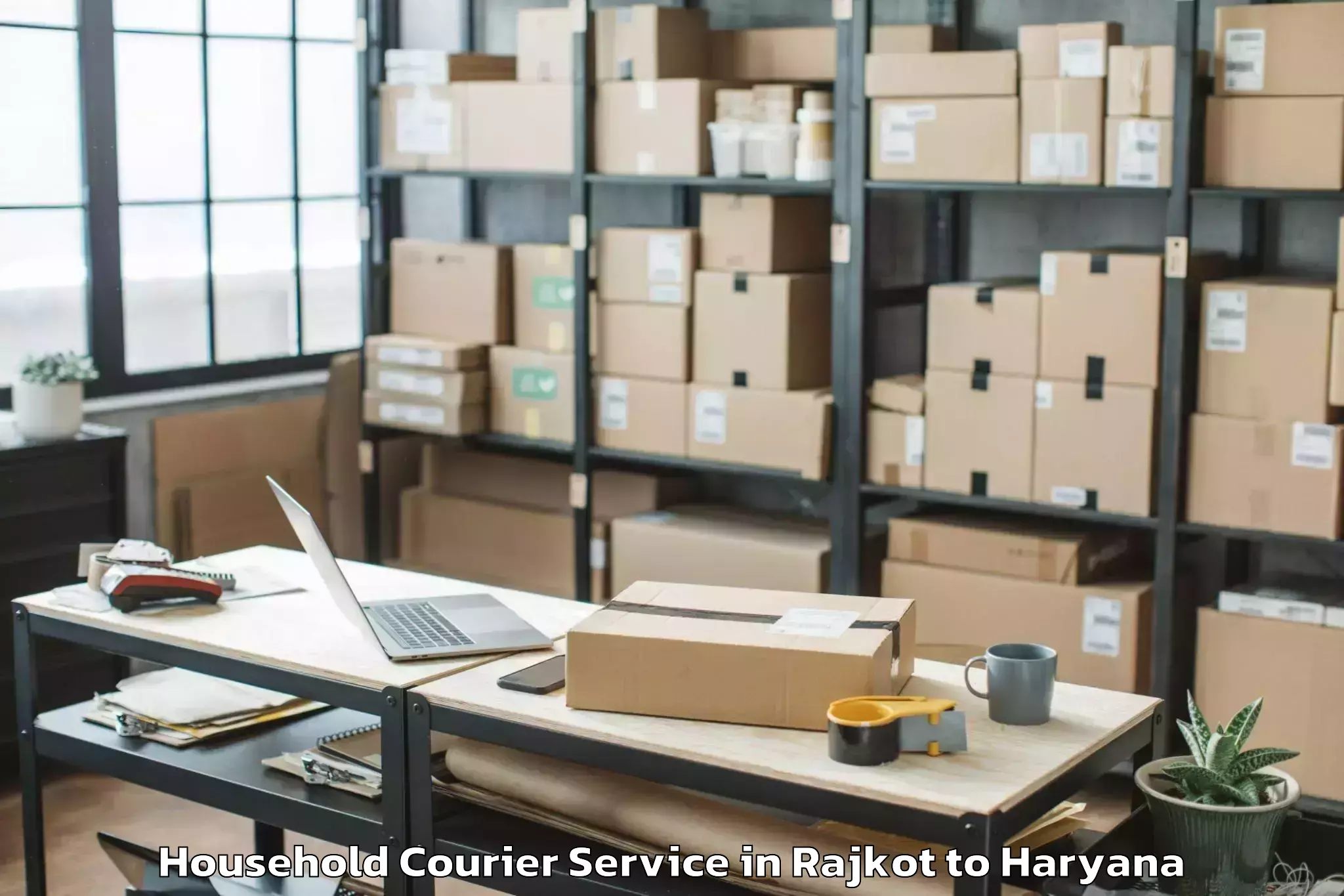 Top Rajkot to Kheri Sampla Household Courier Available